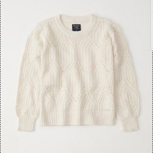 Abercrombie puff sleeve crew sweater
